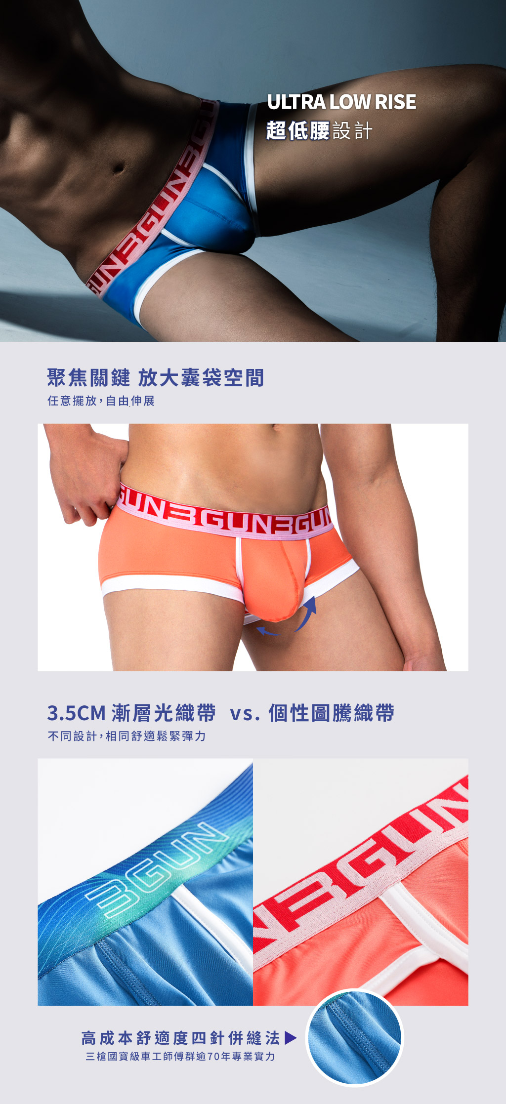 低腰光芒男真快乾三角褲-ENLARGE-