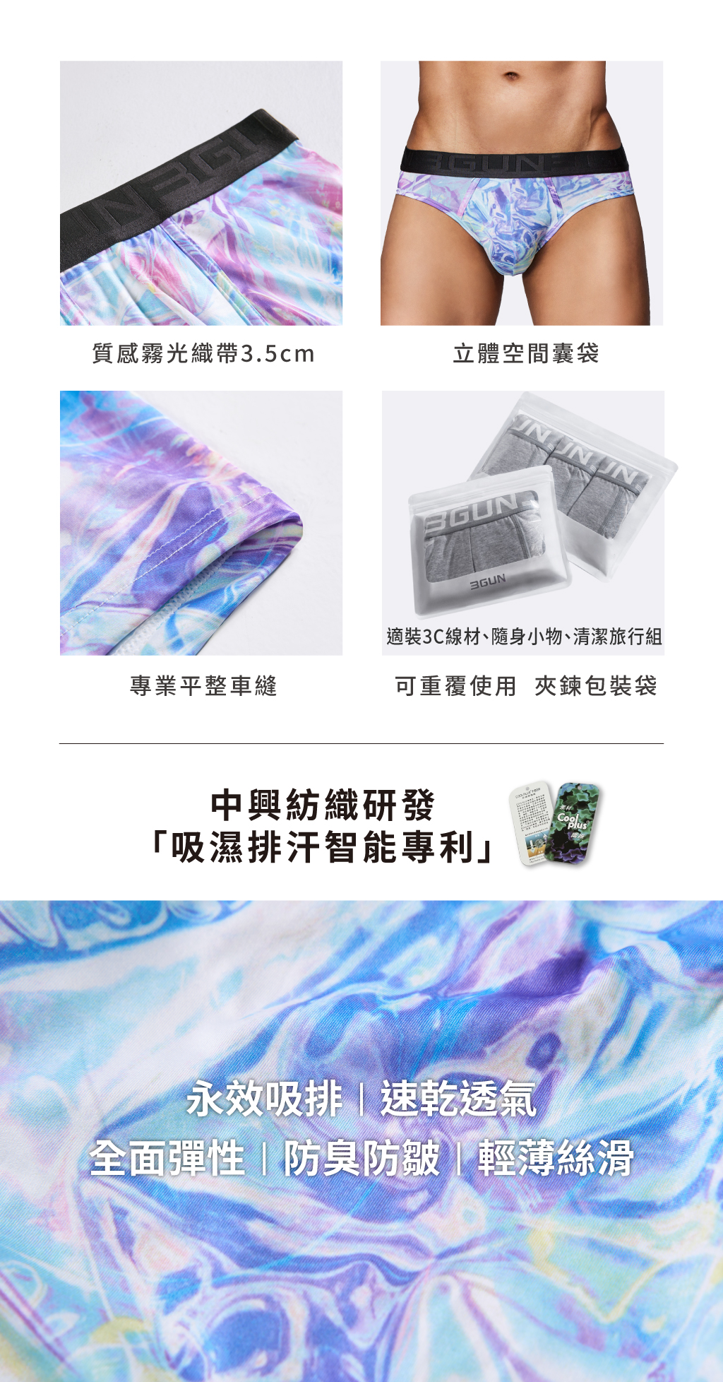 次元宇宙男永效吸排平口褲-限量印花-