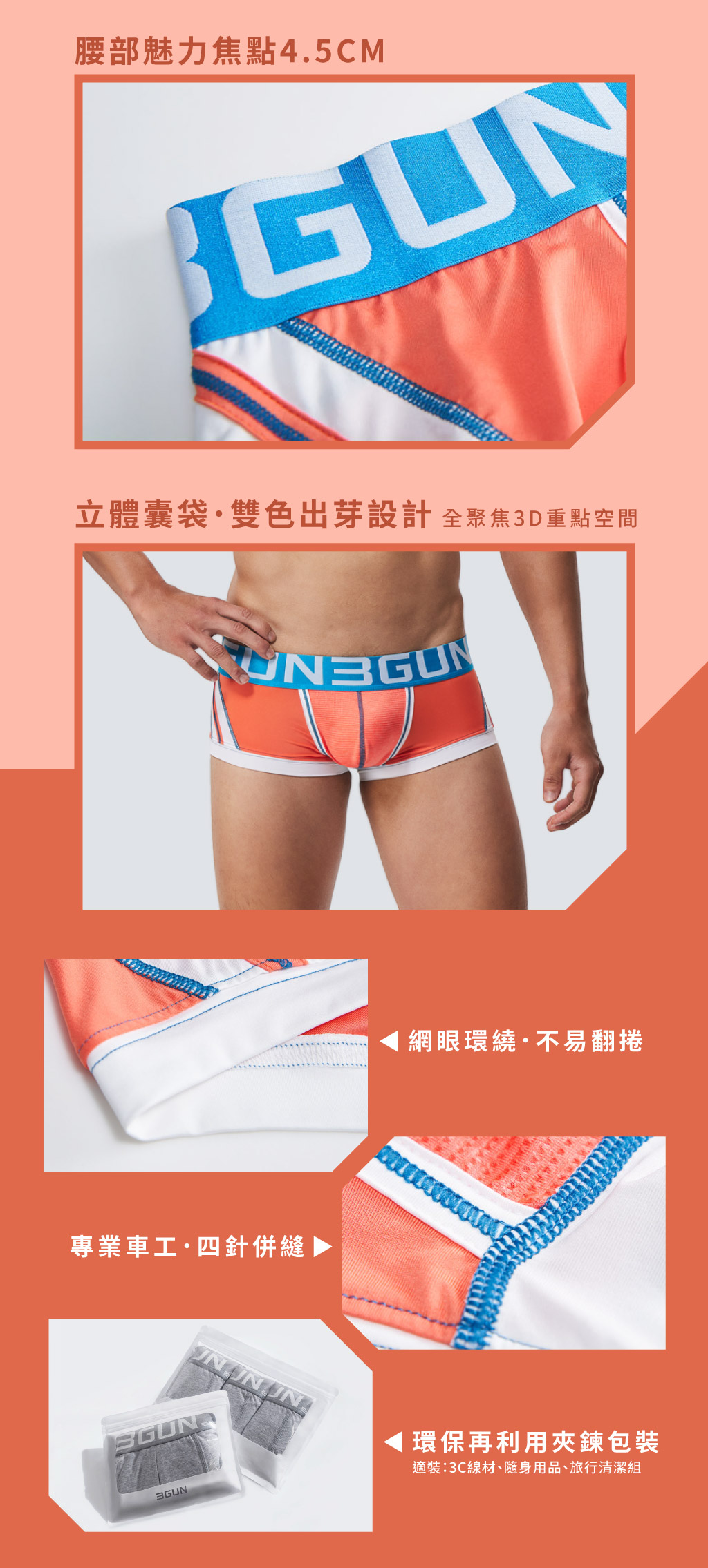 網眼剪接男真快乾平口褲-炫色動感-