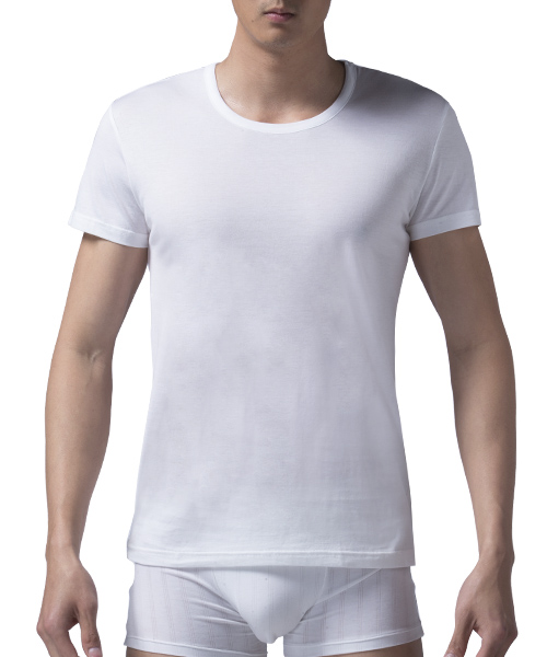 男圓領短袖衫-長絨棉-3GUN ｜男性時尚內衣褲MIT品牌